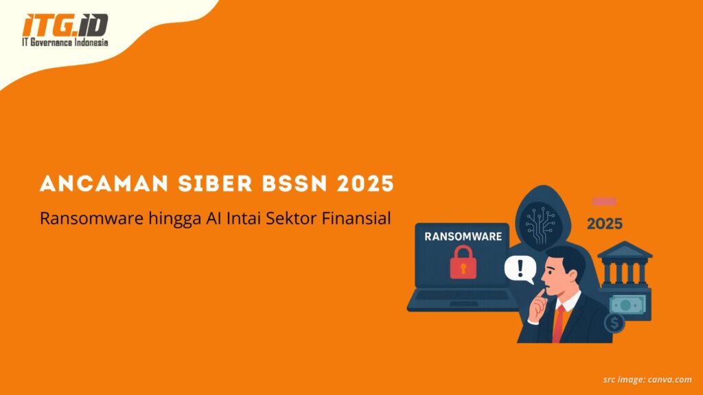 Ilustrasi serangan ransomware dan social engineering berbasis AI yang mengancam sektor finansial Indonesia tahun 2025