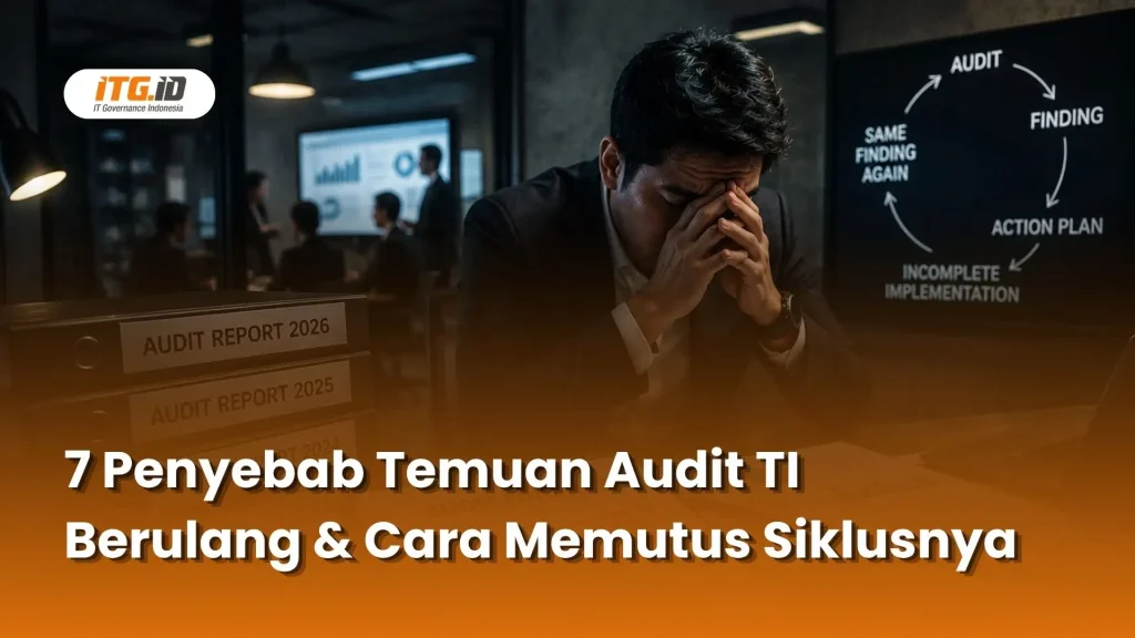 Ilustrasi lingkaran setan temuan audit TI berulang di perusahaan